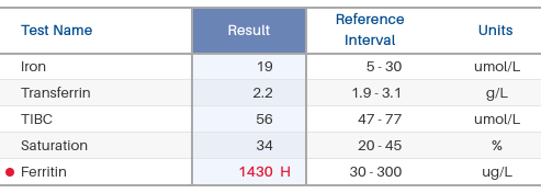 High Ferritin only